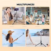 Gambar Tongsis Tripod Bluetooth 5 in 1 + 2 Ringlight Selfie Cermin Panjang 1M dan 1,7 Meter Portable Remote Tomsis Lampu LED Foto Video EEVO SELFIEPRO EP18H EP16H dari Toko Qheiyana Store undefined 3 Tokopedia