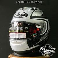 Gambar Helm Full F Preum Arai Rx7x Maze White SNI New Japan Helmet - M dari Toko Sejuk Ideal undefined 4 Tokopedia