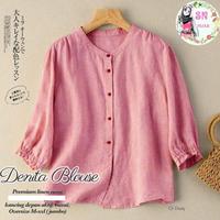 Gambar Blouse Wanita Linen Premium Polos Denita Blouse - Dusty, L dari Edelweishop undefined 5 Tokopedia