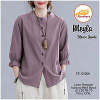 Gambar Meyla Blouse Wanita by Aliyah Hijab Polos Kerah Shanghai Lengan 3/4 - Black, L dari Edelweishop undefined 2 Tokopedia