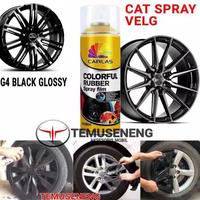 Gambar G4 HITAM KILAT BLACK GLOSSY CARLAS RUBBER SPRAY CAT VELG MOBIL MOTOR - Black glossy dari zaenurrstore undefined 1 Tokopedia