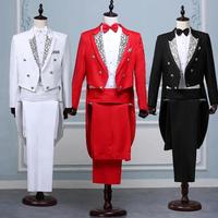 Gambar Men's Modern White and Black Basic Style Mens Suit with Tailcoat Stage Jacket Outfits - WHITE, S dari Galeryfine undefined 5 Tokopedia
