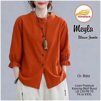 Gambar Meyla Blouse Wanita by Aliyah Hijab Polos Kerah Shanghai Lengan 3/4 - Black, L dari Edelweishop undefined 5 Tokopedia