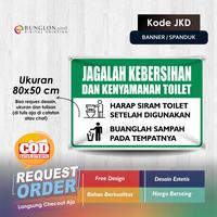 Gambar SPANDUK BANNER JAGALAH KEBERSIHAN DAN KENYAMANAN TOILET KODE JKD BIRU - 60X40 dari Bunglon Onlineshop undefined 3 Tokopedia