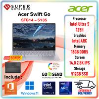 Gambar Acer Swift Go 14 AI SFG14-73-5135 Ultra 5 125H 16GB 512GB SSD 14″ 2.8K IPS - +Lengkap dari Super Notebook undefined 1 Tokopedia