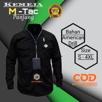 Gambar Kemeja Tactical Lengan Panjang Pria Putih - Baju Kemeja Tactical Dewasa Bahan Drill  Nyaman Tebal Distro Bandung Army Harian - Hitam, XL dari MANBA TACTICAL STORE undefined 5 Tokopedia