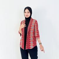 Gambar Outer Batik Merah Katun Fit L Lezahrasignature Blaser Jihan dari LEZAHRASIGNATURE undefined 1 Tokopedia