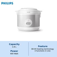 Gambar Rice Cooker Philips Seri 1000 HD3003 Penanak Nasi 1.8 Liter Philips HD3003 Panci - Slver dari Bonjour Electronic Official undefined 3 Tokopedia