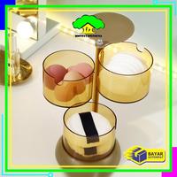 Gambar MI-K137 Kotak Penyimpanan Spon Puff Kapas Bentuk Bulat Transparan Anti Debu / Storage Organizer Spons Wajah / Kotak Tempat Kapas / Rak Perhiasan Aksesoris Wanita - K137, 2 TINGKAT dari PulenStore undefined 2 Tokopedia