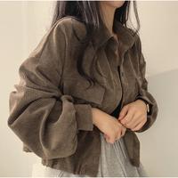 Gambar Jaket Corduroy Wanita Outer Crop Jacket Kemeja Cewek Korean Retro Style Vintage - Hitam dari Fashionielo undefined 4 Tokopedia