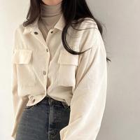 Gambar Jaket Corduroy Wanita Outer Crop Jacket Kemeja Cewek Korean Retro Style Vintage - Hitam dari Fashionielo undefined 3 Tokopedia