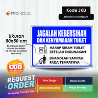 Gambar SPANDUK BANNER JAGALAH KEBERSIHAN DAN KENYAMANAN TOILET KODE JKD BIRU - 60X40 dari Bunglon Onlineshop undefined 1 Tokopedia