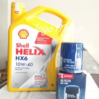 Gambar Paket Ganti Oli Shell Helix HX6 10w-40 4 Liter Plus Filter Oli Denso Jazz City Brio Hrv Crv Mobilio Genio Ferio dari Joyo Motor Surabaya undefined 1 Tokopedia