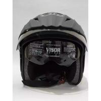 Gambar HELM DOUBLE VISOR POLOS BLACK DOFF HALF FACE SNI Kaca Motorcycle - Hitam Glossy dari Anugerah Sejahtera Helmet undefined 5 Tokopedia