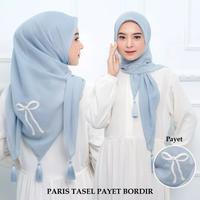 Gambar Hijab Paris Tassel Pita | Hijab Segi Empat Tassel Bordir Pita New Model - Butter dari Rayleigh_Shoppu undefined 1 Tokopedia