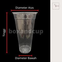 Gambar Gelas Slim Datar Plastik HOK Tip Top S Cup PP Bening Tutup 18 oz 22 oz - HOK Slim 22 oz, Gelas+Cem.Ulir dari Box and Cup undefined 4 Tokopedia