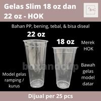 Gambar Gelas Slim Datar Plastik HOK Tip Top S Cup PP Bening Tutup 18 oz 22 oz - HOK Slim 22 oz, Gelas+Cem.Ulir dari Box and Cup undefined 1 Tokopedia