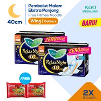 Gambar Laurier Relax Night Wing Gathers 8s Twinpack + Gift - Pembalut 40cm dari KAO Indonesia undefined 2 Tokopedia
