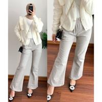 Gambar Top Seller Celana Cutbray Pants Wanita Katun Import Standard Dan Jumbo - abu, jumbo dari tokocelanapendekpria undefined 2 Tokopedia