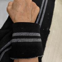 Gambar rib rip rajut tebal pergelangan,kra jaket dll hitam - htm-oranye dari Hobby Jahit undefined 5 Tokopedia