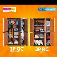Gambar Olymplast lemari plastik pakaian 3 pintu full rak susun 4 best plast bestplast - BELLGA 3P RC dari Sejahtera Abadi Furniture undefined 4 Tokopedia
