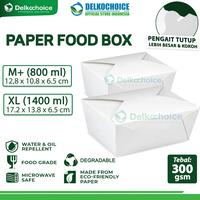 Gambar Paper Lunch Rice Box Food Pail Kotak Tempat Makan Kemasan Take Away - M+ 800ml 300gsm, IvoryWhite PAIL dari Delkochoice Official Store undefined 1 Tokopedia