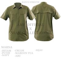 Gambar kemeja paspampres katun Stretch / kemeja taktikal lengan pendek JUMBO - Putih, 10XL dari AMF FASHION undefined 1 Tokopedia
