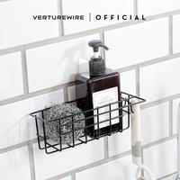 Gambar VERTUREWIRE Rak Sponge Sabun Cuci Piring Dapur Minimalis Anti Karat Kuat Kokoh Besi Tebal Finishing Plastik Coating 18x5.5x6.5cm Putih Hitam - Putih dari verturewire undefined 1 Tokopedia