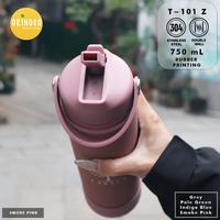 Gambar Botol Minum T-101 With Straw Thermos Doff Color 750ml Rubber Printing - Biru dari Maxhomeliving_NEW undefined 2 Tokopedia