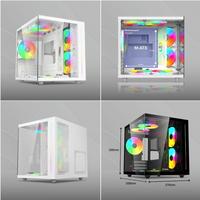Gambar ENLIGHT Z8 Black / White Casing Tampered Glass M-ATX Include 3 FAN - Putih dari Starcomp Origin undefined 4 Tokopedia
