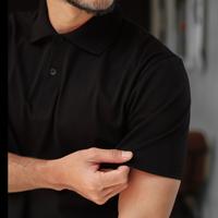 Gambar Kaos Baju PoLo Shirt Berkerah Polos Hitam Cowok Lengan Pendek Katun - M dari Jdmstore undefined 4 Tokopedia