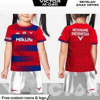 Gambar Set jersey celana badminton anak perempuan victor baju bulu tangkis - Biru, 0 dari Toko Tyui undefined 2 Tokopedia