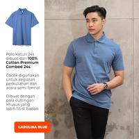 Gambar Kaos Baju PoLo Shirt Berkerah Polos Biru Cowok Lengan Pendek Katun - M dari Jdmstore undefined 1 Tokopedia