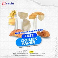 Gambar GRADE Paperbag V Tahan Minyak - Kantong Greaseproof FREE DOILY BROWN - #4 / S Polos dari Grade Paper Products undefined 1 Tokopedia