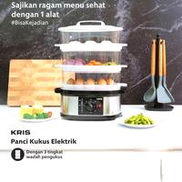 Gambar Food steamer kukusan makanan transparan 3 tingkat elektrik dari dky Project undefined 1 Tokopedia