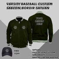 Gambar JAKET VARSITY Zipper Design bebas costum sablon & Bordir free topi - sablon, 3XL dari faiziolshop undefined 1 Tokopedia