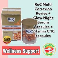 Gambar RoC Multi Correxion Revive + Glow Night Serum Capsules + Vitamin C 10 dari Wellness.Support undefined 1 Tokopedia