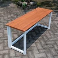 Gambar Meja Permanen Ukuran Custom Dengan 2 Rak di bawah Meja - Hitam Putih dari Lukito Ecowood undefined 1 Tokopedia