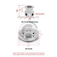 Gambar Close Loop 2GT Timing Belt 200mm Width 6mm Pulley GT2 60t 8mm 20t 5mm - A.Set 5-8mm dari Cipta Karya 3D undefined 3 Tokopedia