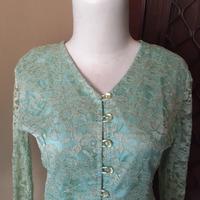 Gambar Kebaya Brukat Hijau Mint V Neck Furing Kondangan Wisuda - preloved dari Baju Murah Store JKT x wahyunips undefined 2 Tokopedia