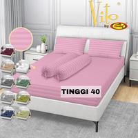 Gambar Sprei Set Microtencel Silk Sprei Hotel Motif Salur Tencel Vito I - Maroon, 120x200x40 dari Rosanna World undefined 1 Tokopedia