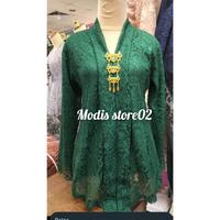 Gambar Atasan kebaya brokat premium modis store kebaya lengan panjang - Putih, XXL dari Modis store02 undefined 2 Tokopedia