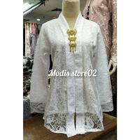 Gambar Atasan kebaya brokat premium modis store kebaya lengan panjang - Putih, XXL dari Modis store02 undefined 4 Tokopedia