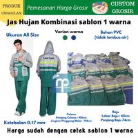 Gambar JAS HUJAN CUSTOM GROSIR Jas Hujan Kombinasi Pria wanita setel + sablon - 50-199pcs dari Promosi Payung undefined 1 Tokopedia