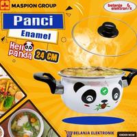 Gambar PROMO! MASPION PANCI ENAMEL HELLO PANDA 24 CM + TUTUP KACA NOKIJESS dari panci dandang undefined 1 Tokopedia