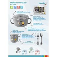Gambar KANDILA Stainless Feeding Set KDL033-2 Alat Makan MPASI Kado Gif Bayi - Biru Muda dari Pumpkin Babies undefined 3 Tokopedia