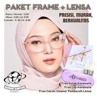 Gambar Cat Eye Glasses Premium Frame Kacamata Cateye Fashion Pink Clear Gloss - Hitam, Photochromic dari Dunia Baroe Eyewear undefined 1 Tokopedia