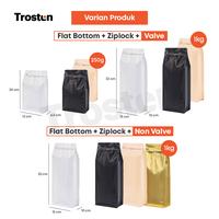 Gambar Coffee Flat Bottom Kemasan Kopi 1KG Valve + Zipper - Alumunium PE - Valve-White, 1 kilo dari Trosten undefined 5 Tokopedia
