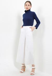Gambar LLACES Clothing - Cardigan Wanita - Rib Knit Turtleneck Top - Navy - XL dari LLACES Clothing undefined 5 Tokopedia
