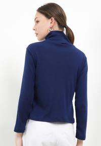 Gambar LLACES Clothing - Cardigan Wanita - Rib Knit Turtleneck Top - Navy - XL dari LLACES Clothing undefined 3 Tokopedia